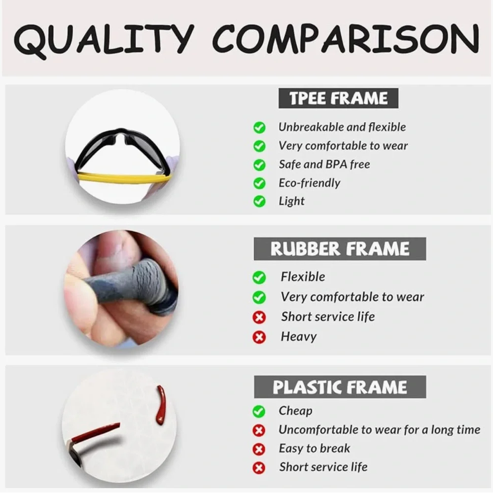 DUCO TPEE POLARIZED SUNGLASSES FOR KIDS RUBBER FLEXIBLE FRAME UV PROTECTION
